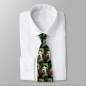 Oude Engelse Sheepdog in St. Patrick's Day Dress Stropdas (Gebonden)