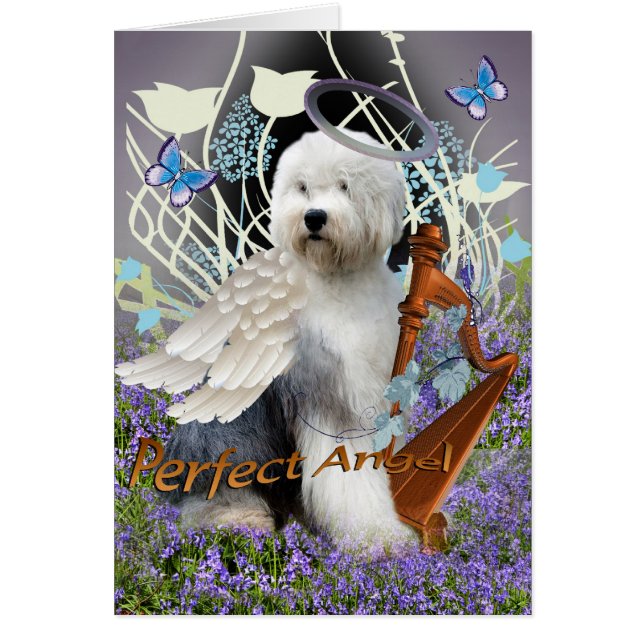 Oude Engelse Sheepdog Perfect Angel-kaarten (Voorkant)
