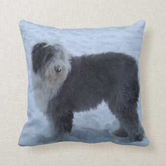 Oude Engelse Sheepdog Pillow - Sneeuwhond! Kussen