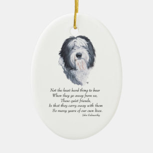 Oude Engelse Sheepdog Rainbow Bridge Keramisch Ornament