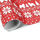 Oude Engelse Sheepdog Silhouettes kerstfeestdag Cadeaupapier (Rol Hoek)