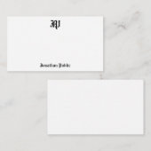 Oude Engelse tekst gecalligrafeerd Monogram Sjablo Notitiekaartje (Voorkant / Achterkant)