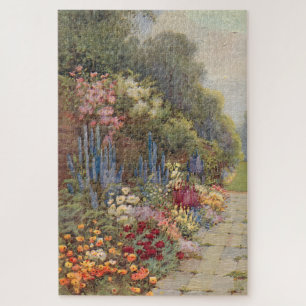 Oude Engelse tuin met stenen pad Legpuzzel