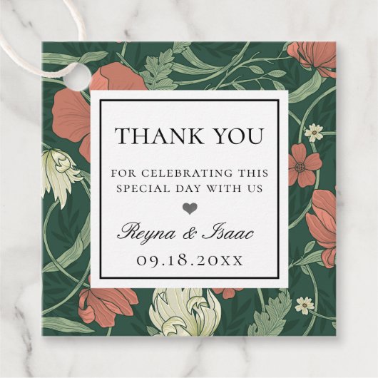 Oude Engelse tuinpatroon Bedankjes Labels (Voorkant)