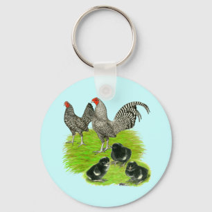 Oude Engelstalige Barred Bantam familie Sleutelhanger