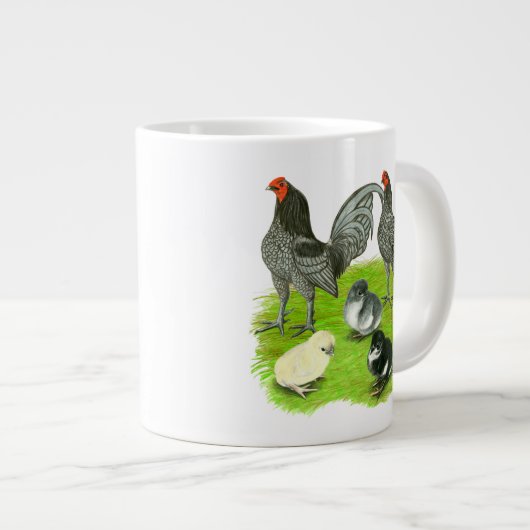 Oude Engelstalige blauw spel Extra Grote Mok (Voorkant rechts)