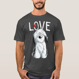 Oude Engelstalige sapdog Love I Dog T-shirt Bobtai