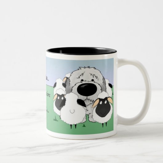 Oude Engelstalige Sheepdog - Ik heb gehoord dat ik Tweekleurige Koffiemok (Rechts)