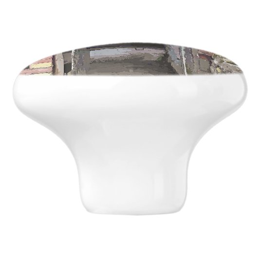 OUDE ENGLAND KERAMISCHE KNOP (Zijkant)