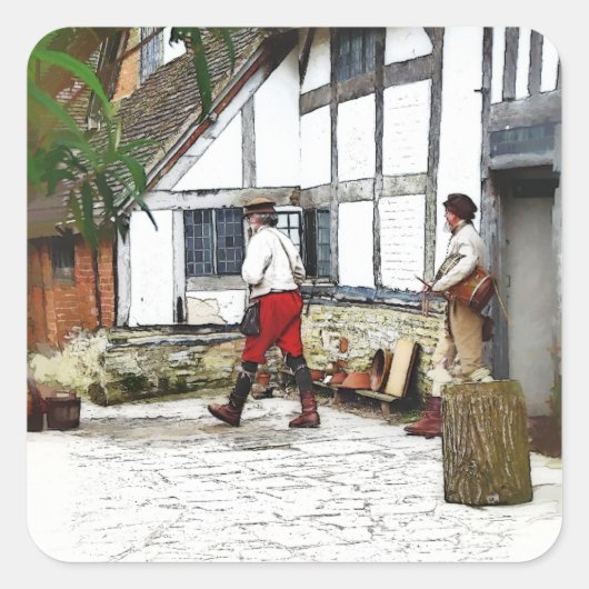 OUDE ENGLAND VIERKANTE STICKER (Voorkant)