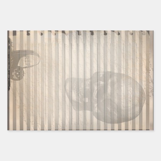 Oude ephemera Halloween schedel geest Inpakpapier Vel (Voorkant)