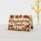 Oude esdoornbladeren - Thanksgiving uitnodiging (Gele Bloem)
