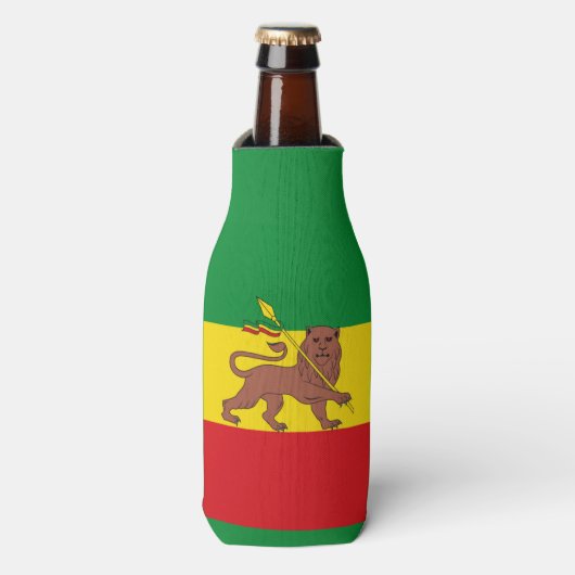 Oude Ethiopische vlag Flesjeskoeler (Fles Voorkant)