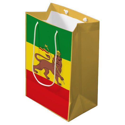 Oude Ethiopische vlag Medium Cadeauzakje (Voorkant Gekanteld)