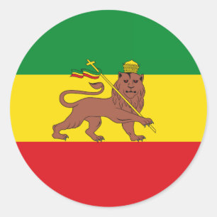 Oude Ethiopische vlag Ronde Sticker