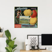  oude etiketten van appelfruit poster (Thuiskantoor)