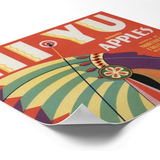 oude etiketten van appelfruit poster (Hoek)