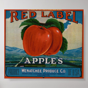  oude etiketten van appelfruit poster