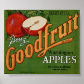  oude etiketten van appelfruit poster (Voorkant)