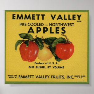 oude etiketten van appelfruit poster