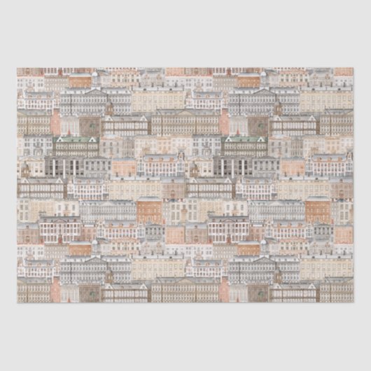 Oude Europese gebouwen Tissuepapier (Voorkant)