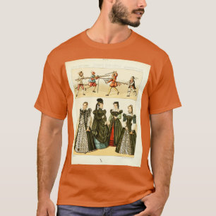 Oude Europese mode en levensstijl 15e 16e eeuw T-shirt