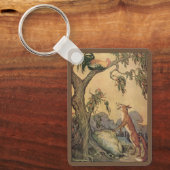 Oude Fabels van Aesopus, Vos, Haantje en de Hond Sleutelhanger (Voorkant)