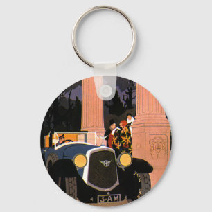 Oude Fantasievolle Reis, Elegante Open Auto Sleutelhanger