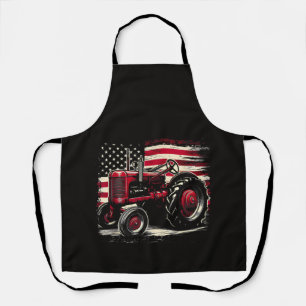 Oude Farmall Cub Tractor Amerikaanse Vlag Patriott Schort
