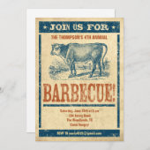 Oude Fashioned Barbecue Invitations Kaart (Voorkant / Achterkant)