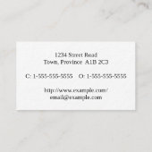 Oude Fashioned & Classic Executive Visitekaartje (Achterkant)