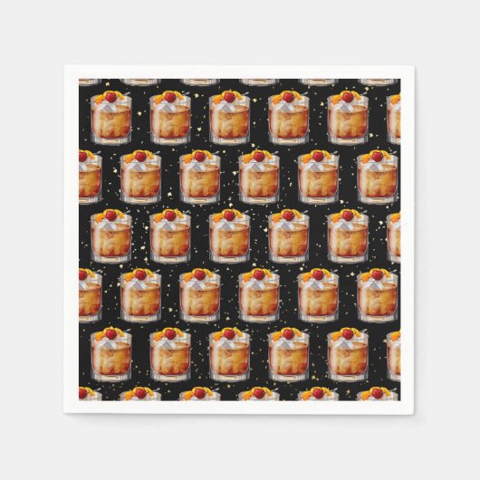 Oude fashioned Cocktail Servet (Voorkant)