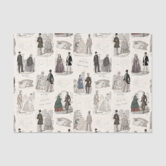 Oude Fashioned Elegance Franse Mode Tissuepapier (Voorkant)