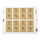 Oude Fashioned Elegance Parchment Quill Wine Label (Full Sheet)