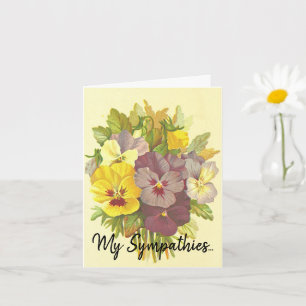 Oude Fashioned, Floral, Funeral Condolines Card Kaart