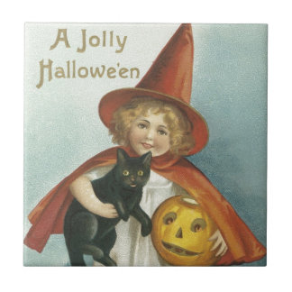 Oude Fashioned Halloween Jolly Little Witch Tegeltje