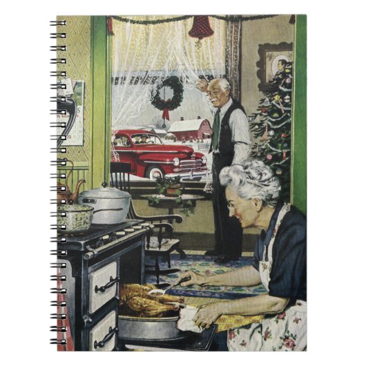 Oude Fashioned  Home Kitchen Kerstmis Notitieboek (Voorkant)