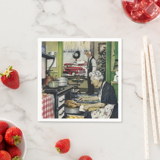 Oude Fashioned  Home Kitchen Kerstmis Servetten (Insitu)