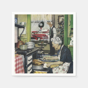 Oude Fashioned  Home Kitchen Kerstmis Servetten