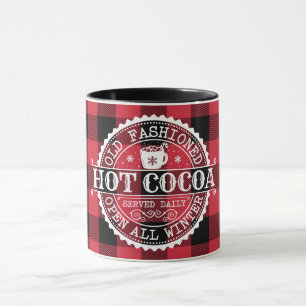 Oude Fashioned Hot Cocaca Red Buffalo Check Mok