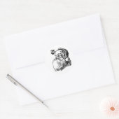 Oude Fashioned  kerstman Ronde Sticker (Envelop)