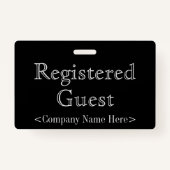 Oude Fashioned "Registered Guest"-badge Badge (Achterkant)