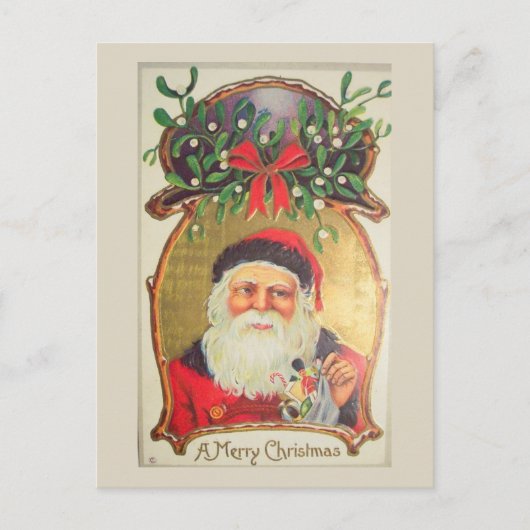 Oude Fashioned Retro kerstkerstkerstkerstman Amela Feestdagenkaart (Voorkant)