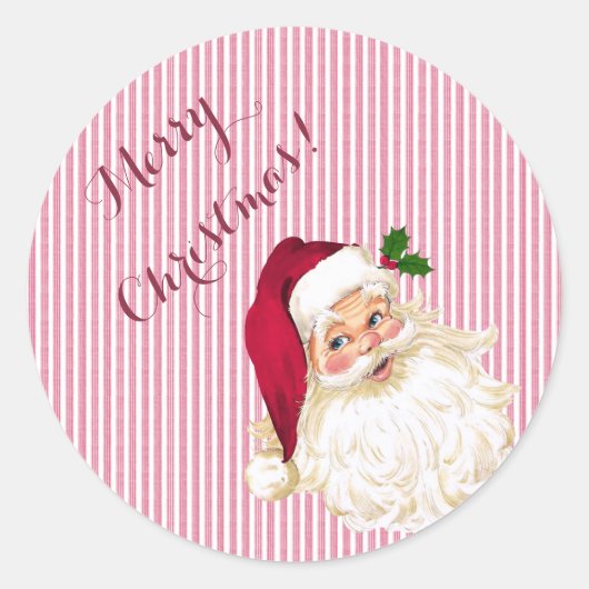 Oude Fashioned Santa Claus Classic Round Sticker (Voorkant)