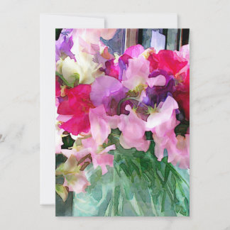 Oude Fashioned Sweetpeas in een pot Kaart