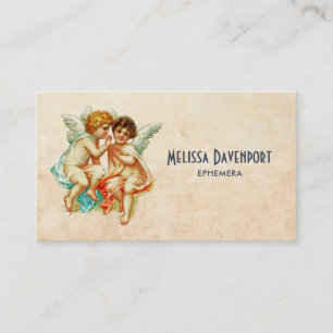 Oude Fashioned Vintage Cherub Angels Visitekaartje