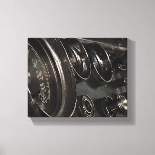 Oude fasische car-dashboarddriver canvas afdruk (Voorkant)