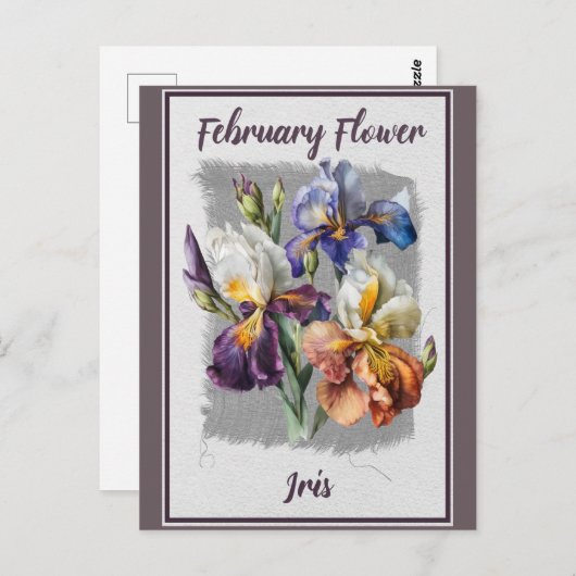 Oude februaribloem Iris bloemstuk Briefkaart (Voorkant / Achterkant)