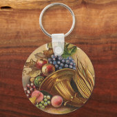 Oude feestdagen, Thanksgiving, Oogst en Pelgrim Sleutelhanger (Voorkant)