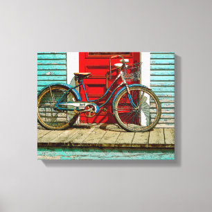 Oude fiets 14" x 11", 1.5", Enkelvoudig Canvas Afdruk
